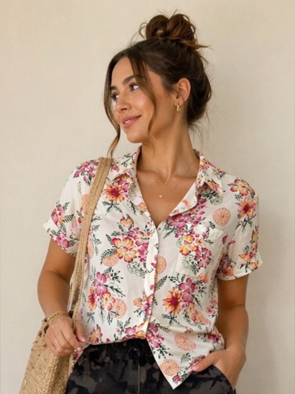 💜💎Floral Button-Up Shirt - Picture 13 of 13
